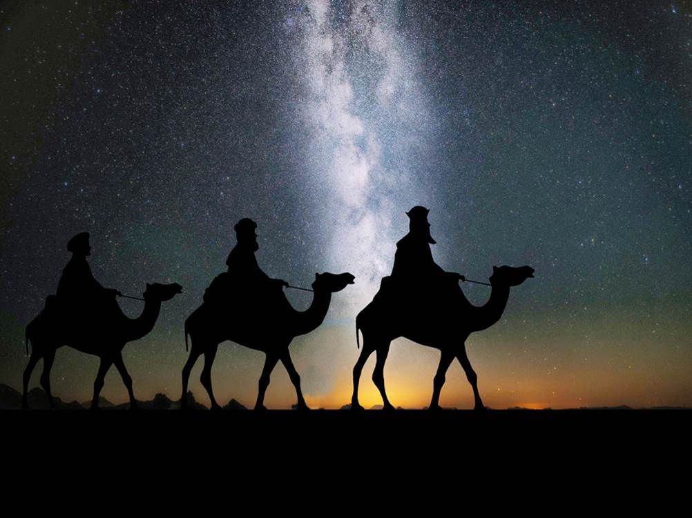 Three wise men on camels