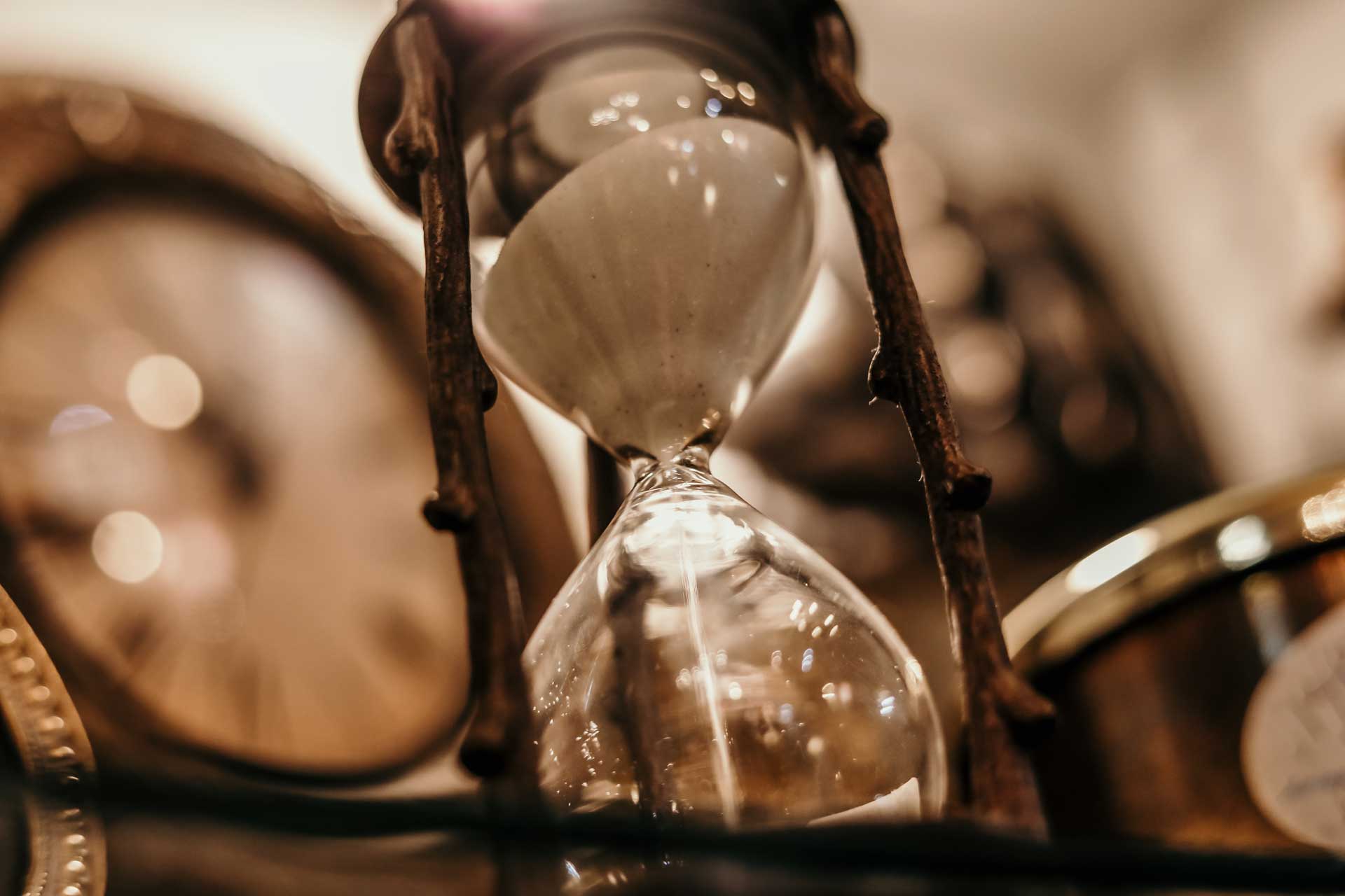clocks and hour glass